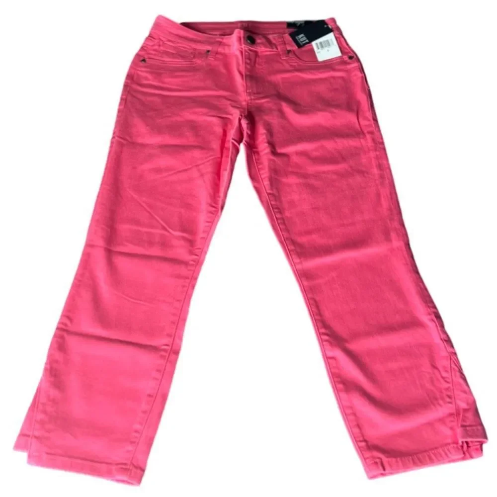 KUT from the Kloth Crop Skinny Stretch Denim Jean in Honeysuckle, Size 6. NWT!